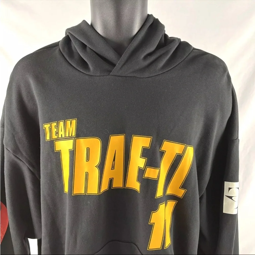 New Mens Adidas Team Trae Young Basketball NBA Hoodie Sweatshirt Sz XL Black NWT